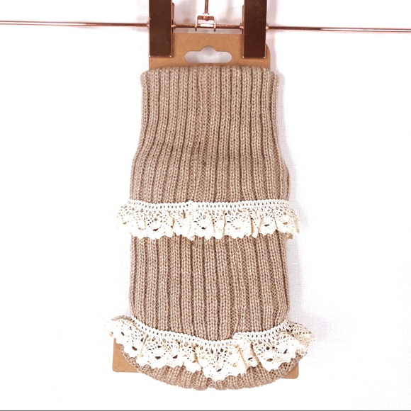 Chic Casual Beige Vintage Styled Leg Warmers - Picture 2 of 2
